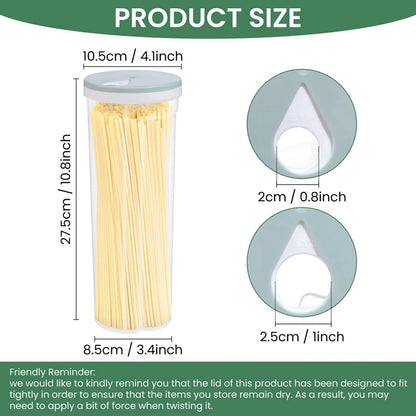 1pc Noodles Sealed Can Food Storage Spaghetti Noodle Pasta Container With Locking Lid Food Grade Plastic Kitchen Storage - i…
