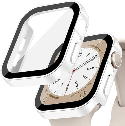 Tempered Glass+Cover For Apple Watch 11 10 9 8 7 46mm 42mm PC Bumper Screen Protector Case iWatch Series 7 6 5 4 SE3 44 40 4…