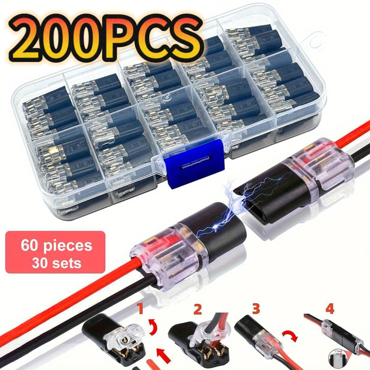 Electric Wire Connector No Strip Quick Dual Line Cable Interconnection Detachable Automotive Terminal Plug Universal Quality