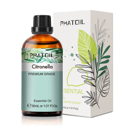 PHATOIL 1PCS Aromatherapy Essential Oil 30ml Lemon Eucalyptus Lavender Bergamot Jasmine Juniper Rose Vanilla Aroma Essential…