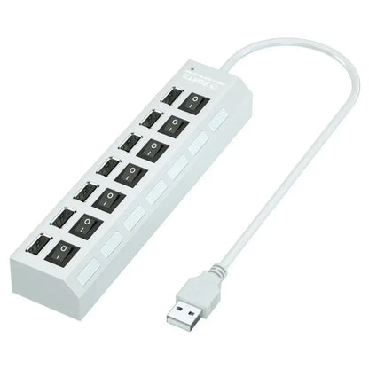High Speed 4/7 Ports USB HUB 2.0 Adapter Expander Multi USB Splitter Multiple Extender with LED Lamp Switch for PC Laptop -…