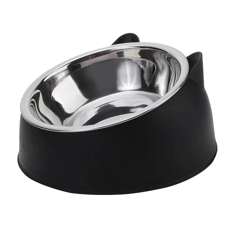 1/2/5pcs Cat Bowl Creative Inclined Kitten Puppy Food Feeding Bowls Stainless Steel Cats Drinking Feeder Pet Dogs Cats Feede…