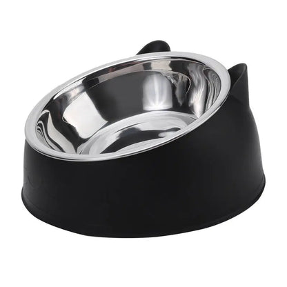1/2/5pcs Cat Bowl Creative Inclined Kitten Puppy Food Feeding Bowls Stainless Steel Cats Drinking Feeder Pet Dogs Cats Feede…
