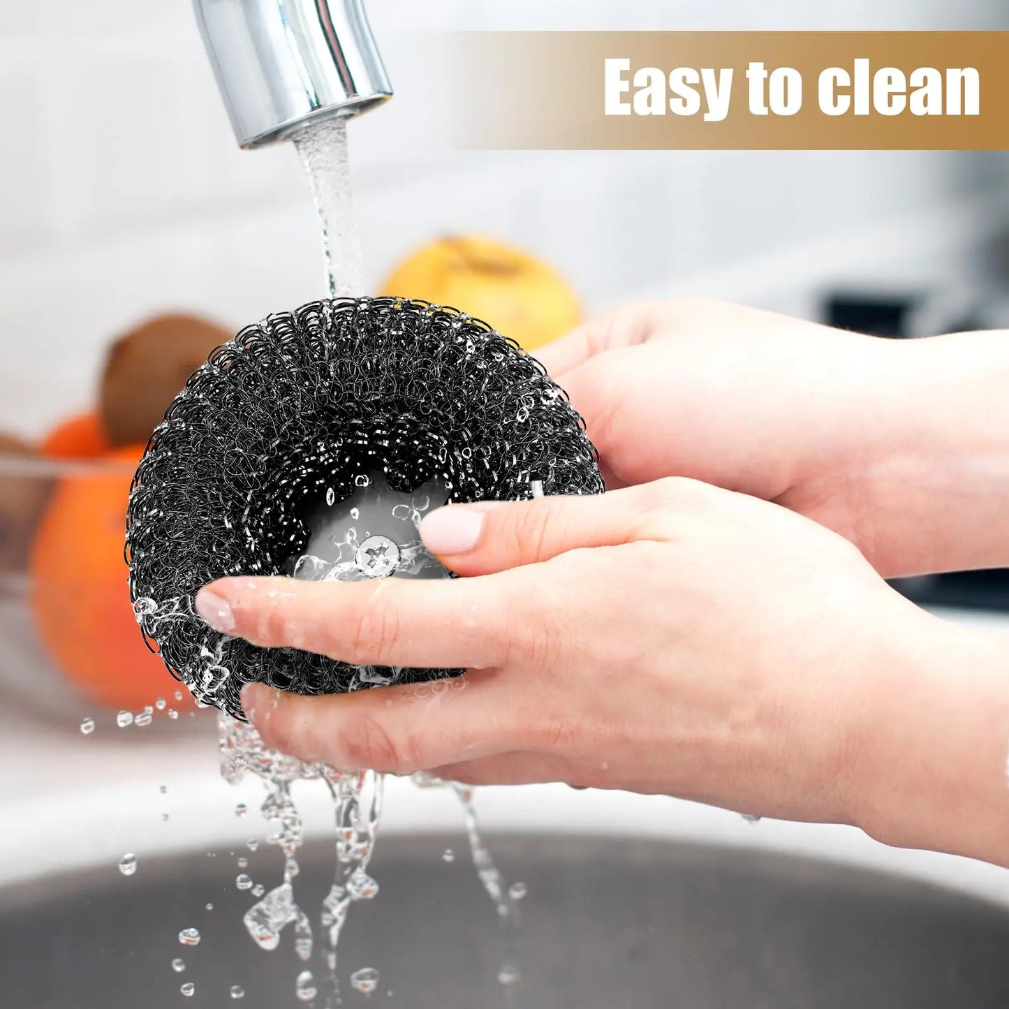 1-10PCS Stainless Steel Pot Brush with Handle Heavy Duty Dishwashing Wire Ball Metal Scrubber for Home Kitchen Cleaning Tool…
