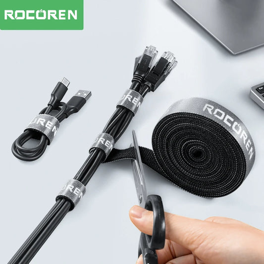 Rocoren Cable Organizer Wire Winder USB Cable Management Charger Protector For Phone Mouse Earphone Cable Holder Cord Protec…
