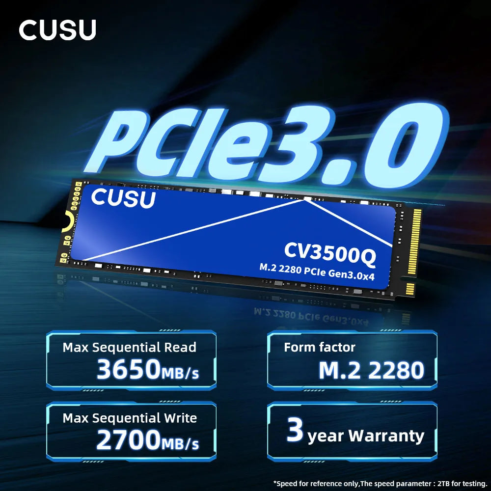 CUSU M2 SSD 1TB 2TB NVMe SSD 512GB Hard Drive PCIe3.0 x4 Internal Solid State Disk for Laptop Desktop - image 3