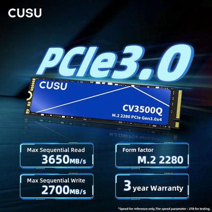CUSU M2 SSD 1TB 2TB NVMe SSD 512GB Hard Drive PCIe3.0 x4 Internal Solid State Disk for Laptop Desktop - image 3