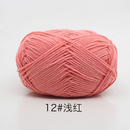 40-50g/Set 4ply Milk Cotton(80%) Knitting Yarn Needlework Dyed Lanas For Crochet Craft Sweater Hat Dolls At Low Price - imag…