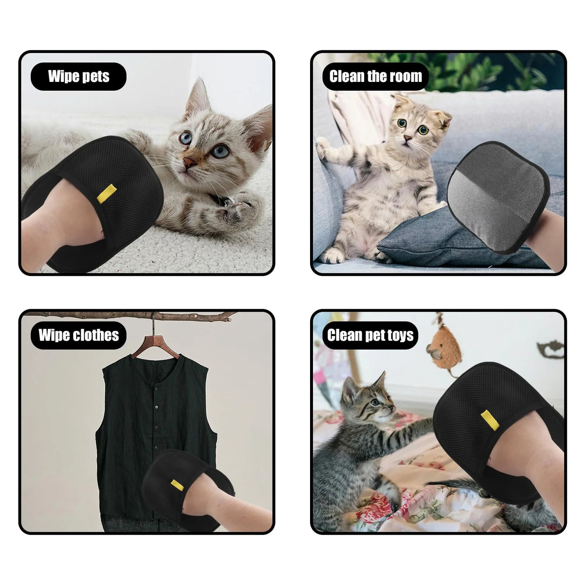Pet Hair Removal Tool Reusable Static Removal Gloves, Double-Sided Grooming Gloves for Pets, Removes Pet Fur Hair for Carpet…