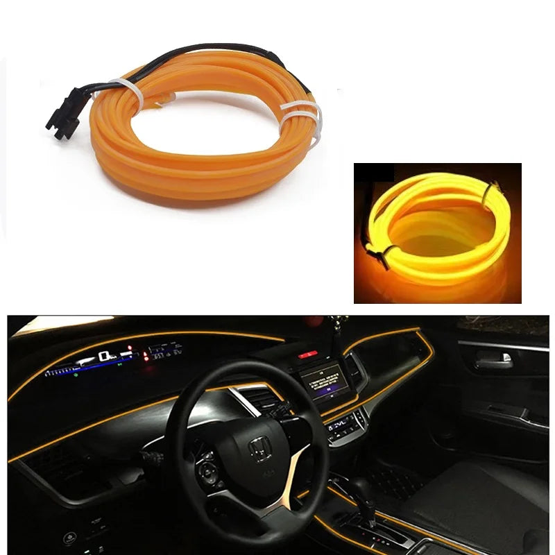 Car Interior Decorative Lamps Strips Atmosphere Lamp Cold Light Decorative Dashboard Console Auto LED Ambient Lights 1/2/3/4…