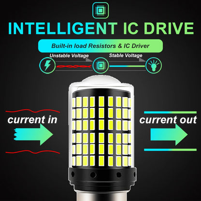 2pcs 1156 BA15S P21W BAU15S PY21W T20 7440 W21W 7443 T25 3157 1157 P21/5W W21/5W LED Bulbs 144smd Led Lamp Turn Signal Light…
