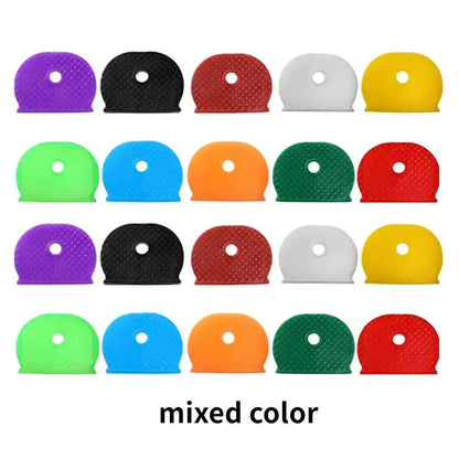 10pcs 24pcs 32pcs Color Key Sleeve Mixed Color Soft Silicone Elastic Key Ring DIY Key Pendant Marking to Distinguish The Key…