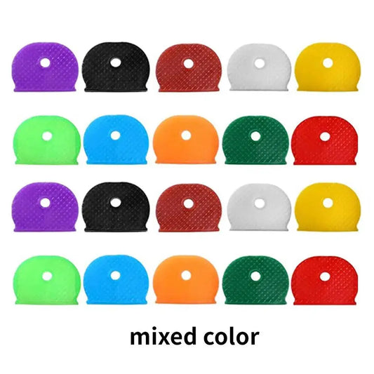 10pcs 24pcs 32pcs Color Key Sleeve Mixed Color Soft Silicone Elastic Key Ring DIY Key Pendant Marking to Distinguish The Key…