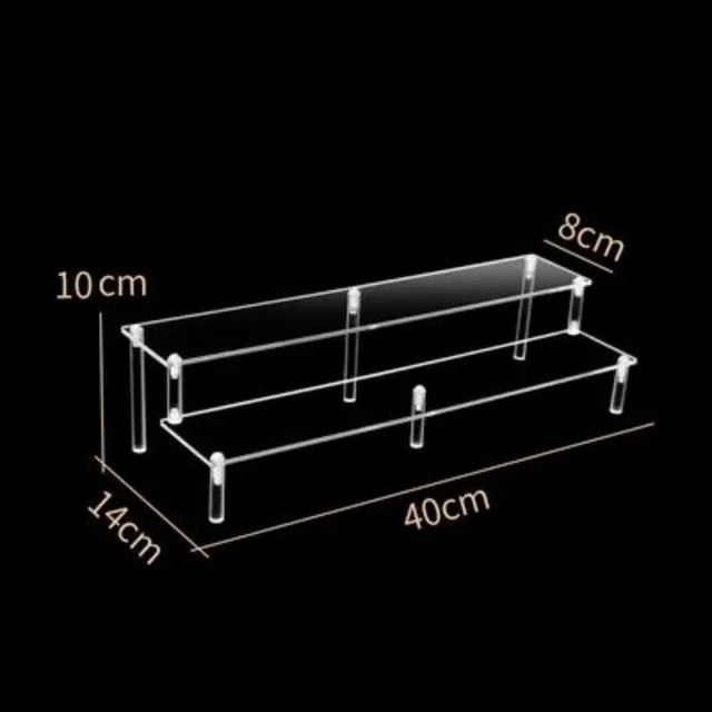 1-5 Tier Acrylic Display Stand Clear Display Riser Rack for Cupcake Perfume Doll Décor Organizer Amiibo Funko POP Figures DC…