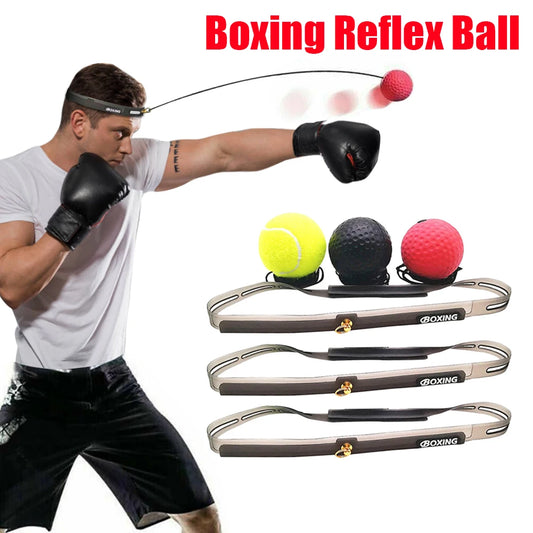 Boxing Reflex Speed Punch Ball Boxing Rubber Balls for Agility Reaction Training with Sweatband Fitness Equipments Accessori…