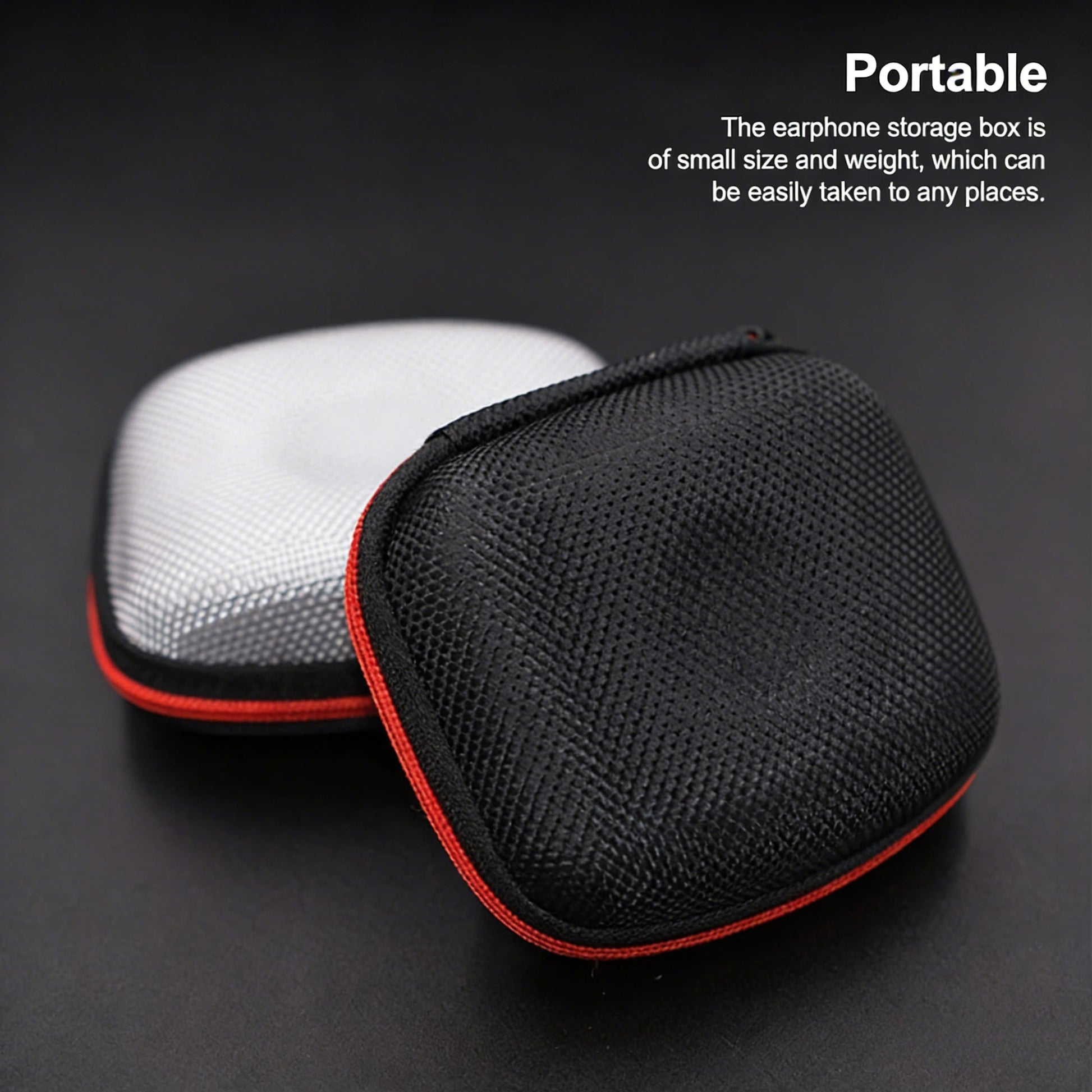 Earphone Storage Bag Square Headset Box Indoor Outdoor Travelling Earphones Storaging Case Accessories with Zipper - image 3