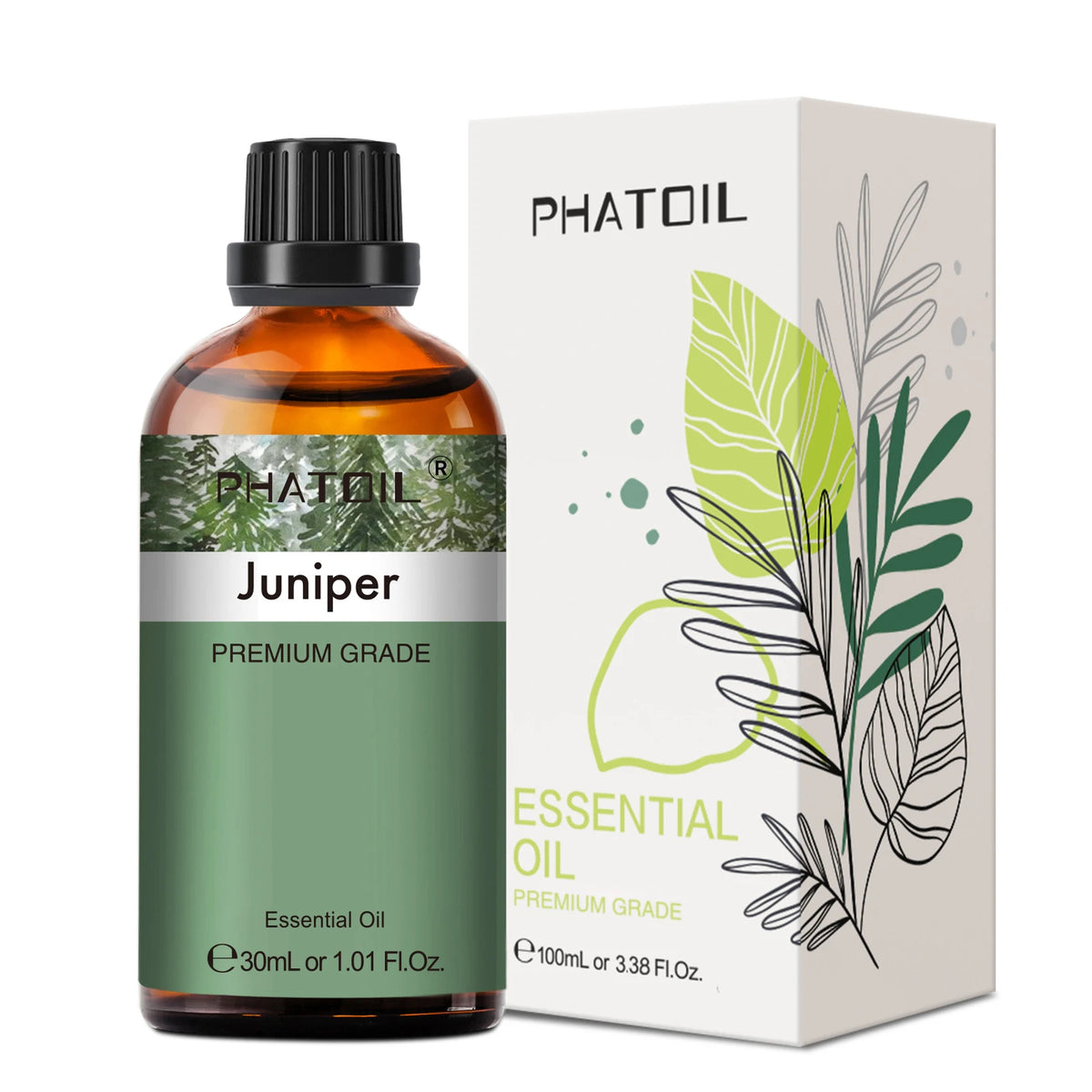 PHATOIL 1PCS Aromatherapy Essential Oil 30ml Lemon Eucalyptus Lavender Bergamot Jasmine Juniper Rose Vanilla Aroma Essential…