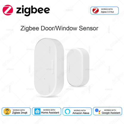 Zigbee Door Window Sensor Open Close Detector Smart Home Security Alarm Burglar Door Sensor Works With Alexa Home Assistant…