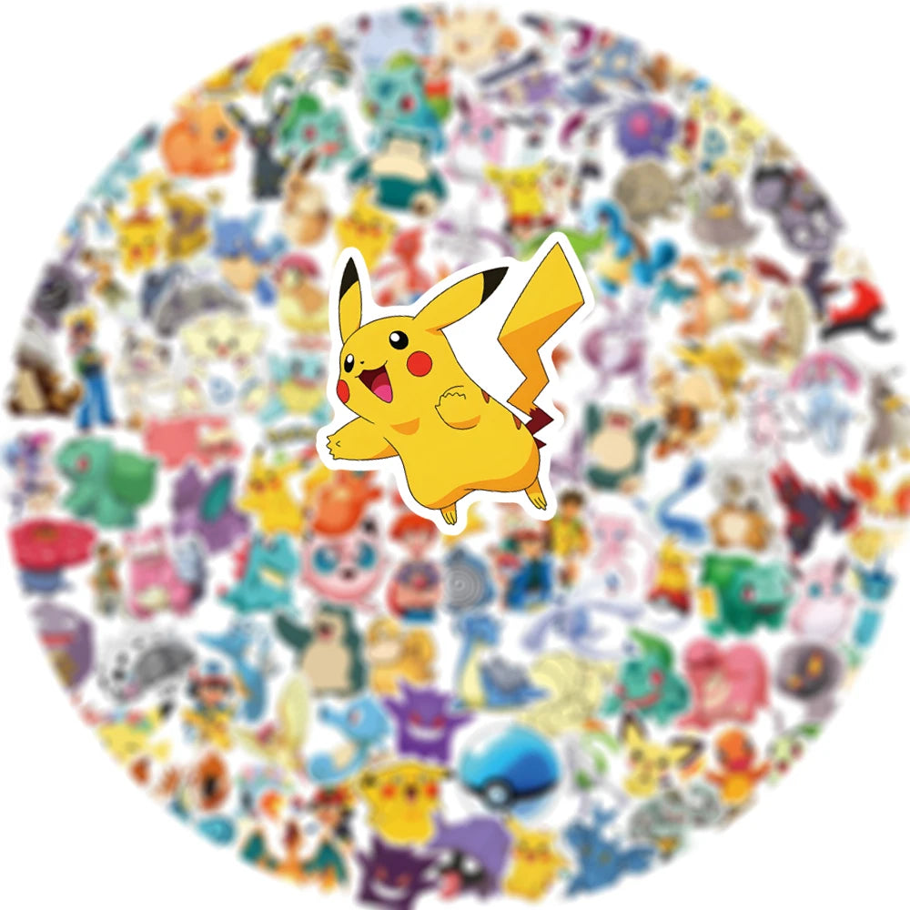 50/100/200pcs Pokemon Anime Stickers Pikachu Kawaii Sticker Laptop Suitcase Skateboard Guitar Phone Cartoon Kid Gift Toys -…