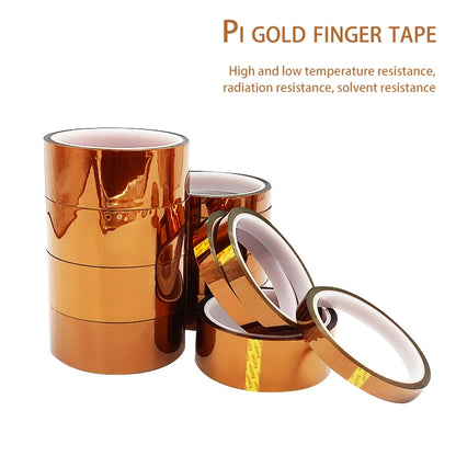 30m Long Gold Finger High Temperature Resistant Tape Polyimide Tape Multi Size Pet Anti Static Lithium Battery Insulation Ta…