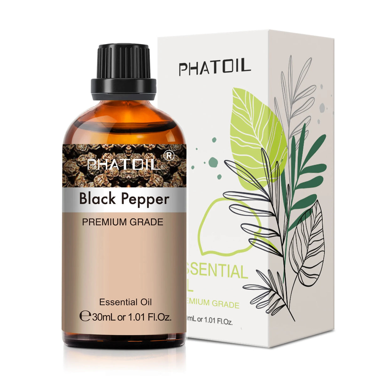 PHATOIL 1PCS Aromatherapy Essential Oil 30ml Lemon Eucalyptus Lavender Bergamot Jasmine Juniper Rose Vanilla Aroma Essential…