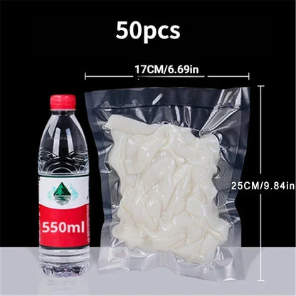 50pcs/Lot BPA-Free Food Vacuum Plastic Sealing Bags Food Preservation Sealed Bag Household Reusable Vacuum Sealer Bag - imag…