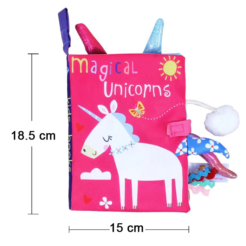 Soft Baby Books 3D Touch Feel High Contrast Cloth Book Sensory Early Learning Stroller Toys for Infant Toddler Gifts 0-12 Mo…