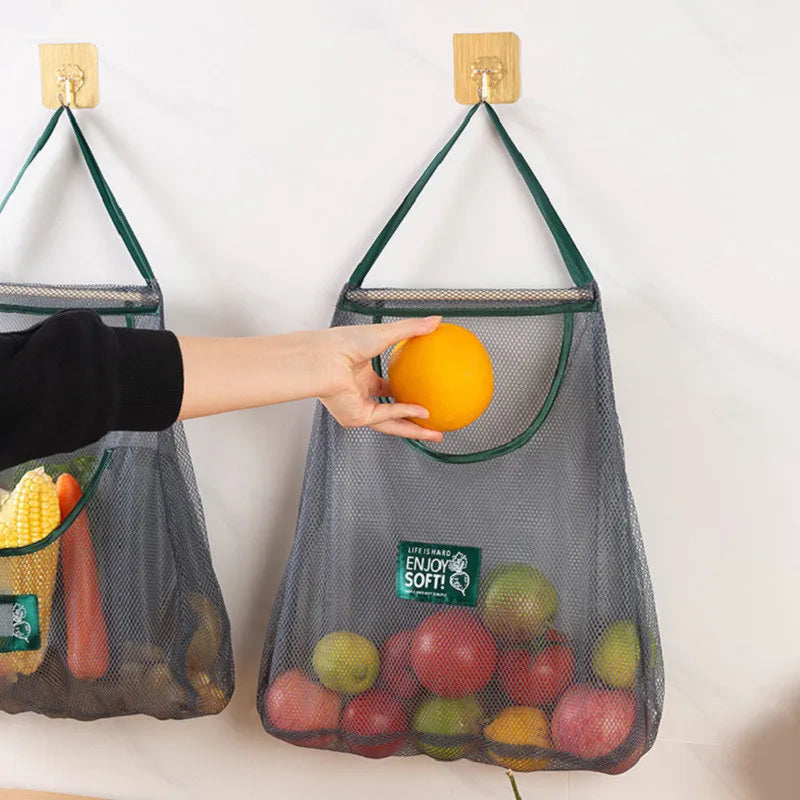 Reusable Storage Bags Kitchen Hanging Mesh Bag Home Fruit And Vegetable Storage Net Bag For Ginger Garlic Potatoes Onions -…