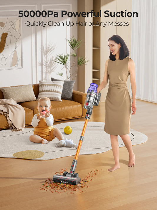 Laresar V7 500W 50KPA Suction Power Cordless Vacuum Cleaner Handheld smart Home appliance Removable Battery Dust Cup - image…