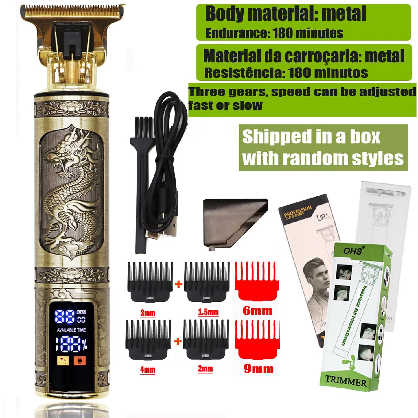 T9 Hair Clipper Repair Beard Shaving Body Hair Trimmer Clippers Electric Machine Men Haircut Machine 0mm Barber Shaver - ima…