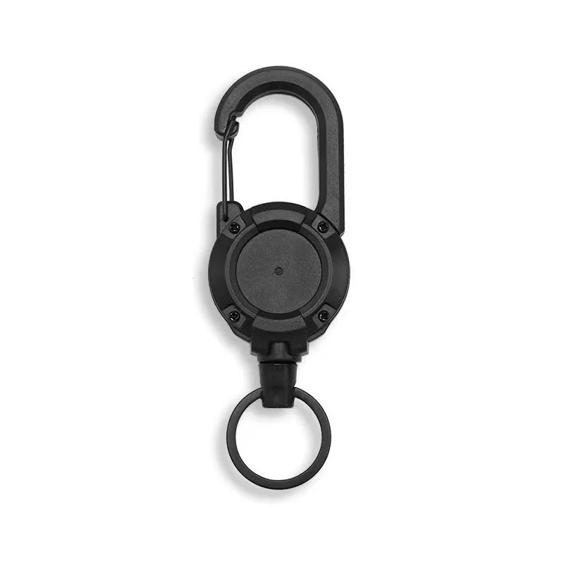 Retractable Heavy Duty Pull Reel Carabiner Strong Steel Wire Rope Buckle Spring Key Ring Outdoor Sporty attachment Keychain…