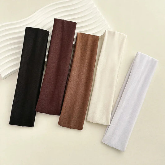 Four Seasons Solid Sports Headbands For Women Fitness Running Yoga Solid Color Elastic Hairbands Stretch Makeup Hair Accesso…