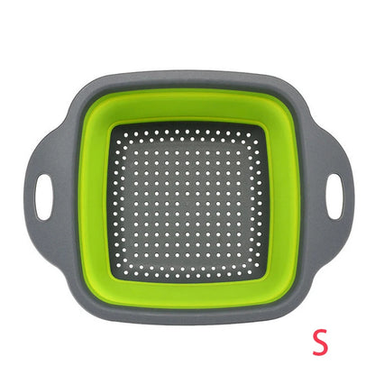 LMETJMA Square Collapsible Colander Silicone Kitchen Foldable Colander Food Vegetable Fruit Strainers Drainer JT39 - image 8