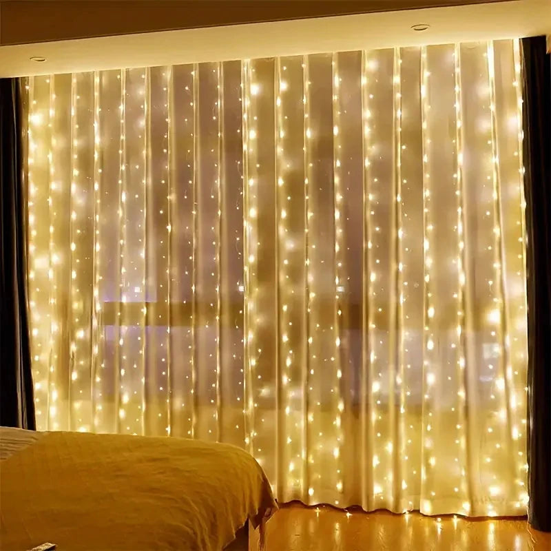 3/4/6m Curtain LED String Lights Garland USB Festoon Remote Control Fairy Garland Lights Christmas Decoration for Bedroom Ho…
