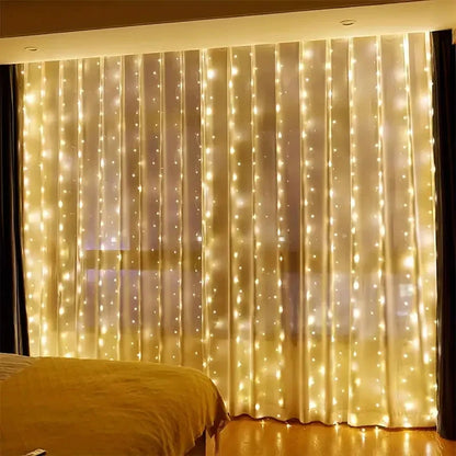 3/4/6m Curtain LED String Lights Garland USB Festoon Remote Control Fairy Garland Lights Christmas Decoration for Bedroom Ho…