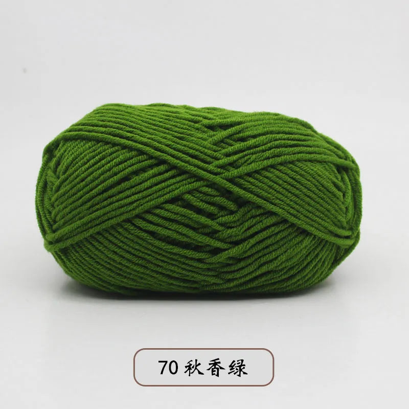 40-50g/Set 4ply Milk Cotton(80%) Knitting Yarn Needlework Dyed Lanas For Crochet Craft Sweater Hat Dolls At Low Price - imag…