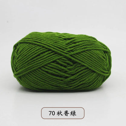 40-50g/Set 4ply Milk Cotton(80%) Knitting Yarn Needlework Dyed Lanas For Crochet Craft Sweater Hat Dolls At Low Price - imag…