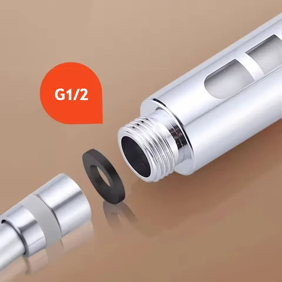 New High Pressure Water Saving Filter Shower Head 5 Modes Handheld Shower Head One Button Stop Bathroom Accessories Set - im…