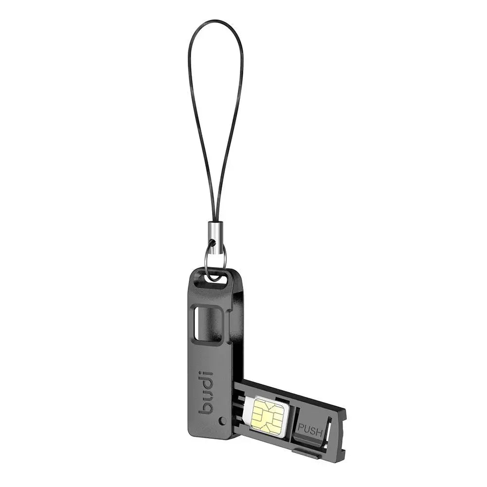 BUDI Anti-Lost Sim Card Eject Pin Needle Plastic Storage Box Mobile Phone Steel Ejector Pin SIM TF Card Tray Opener Keyring…
