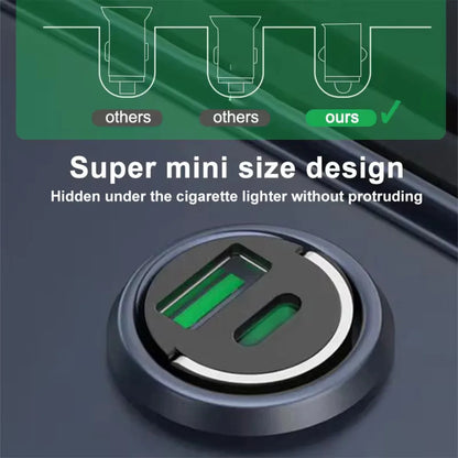 200W Mini Car Charger Fast Charging for iPhone QC3.0 Mini PD USB Type C Car Mobile Phone Charger for Xiaomi Samsung Huawei -…