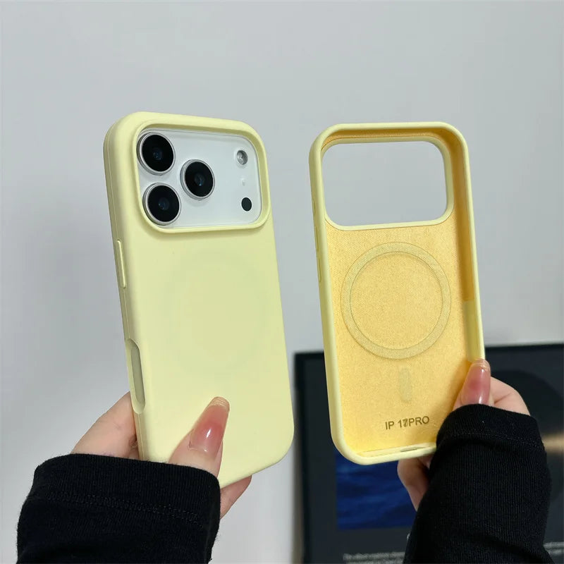 Magnetic Liquid Silicone Case for iPhone 17/17 Air/17 Pro/17 Pro Max For Magsafe Big Camera Hole Cover Shockproof Protective…