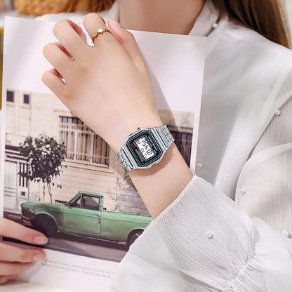 Luxury Rose Gold Women Watches Electronic Digital Display Retro Style Clock Men's Relogio Masculin Reloj Hombre homme - imag…