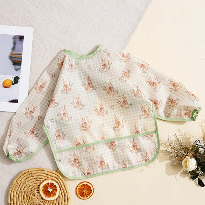Elinfant 1PC Long Sleeve Bibs, Waterproof Feeding Bibs,Washable Burp Cloth,Coveralls Bibs,Easy To Clean,Wash-Free Eating Bib…
