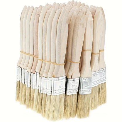 10 pig mane brushes, suitable for art, handicrafts, plastering, painting, glue application, wooden handles - image 6