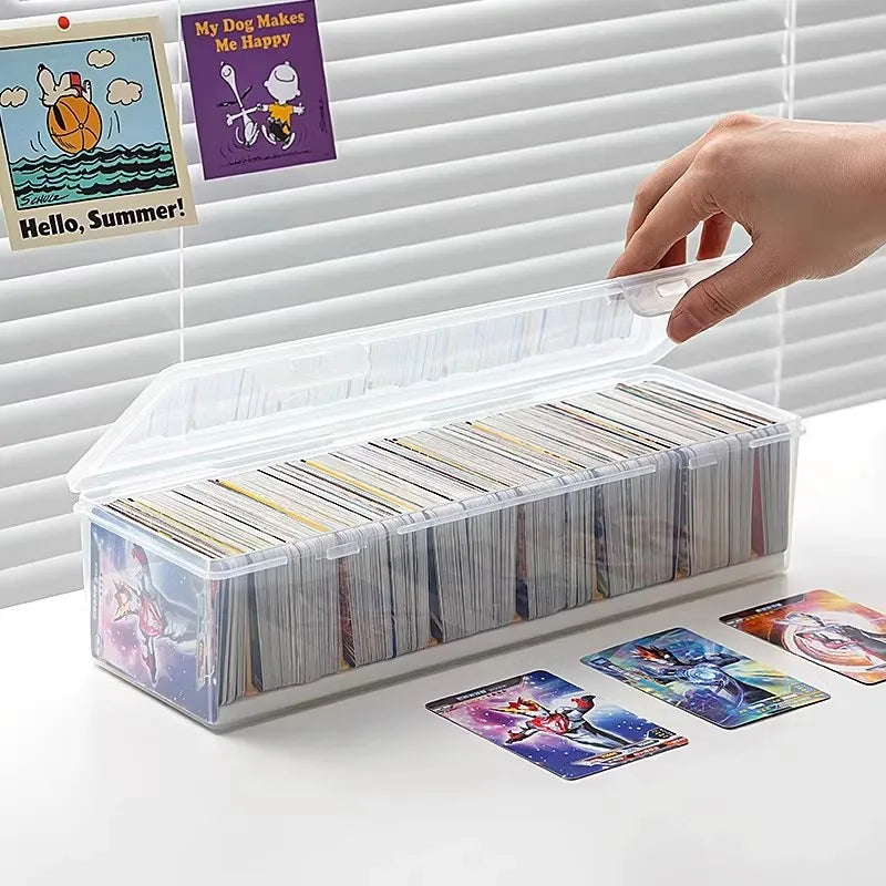 Clear Plastic Compartmentalized Organizer Box Holds 550+ Game Cards Storage Box With Adjustable Divider For Cards - image 3