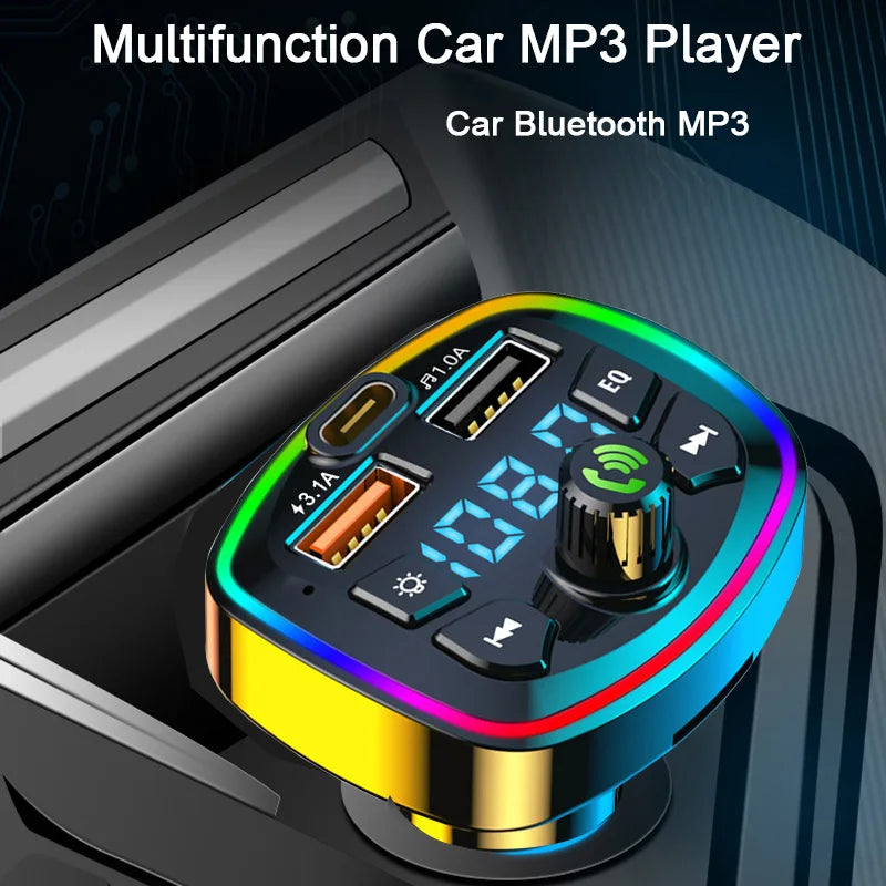 Car Bluetooth 5.0 FM Transmitter Wireless Adapter Mic Audio Receiver Auto MP3 Player 2.1A Dual USB Fast Charger Car Accessor…