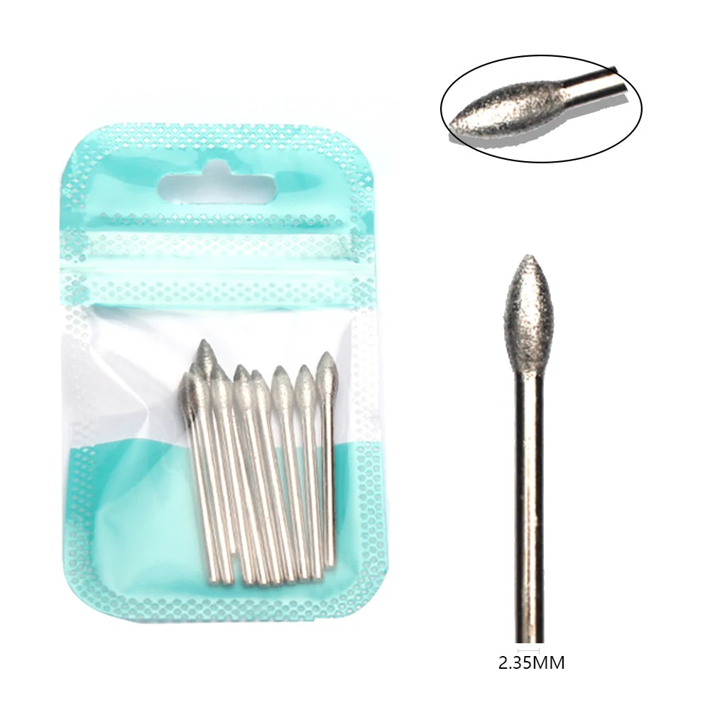 10pcs Diamond Milling Cutter Nail Drill Bits Set For Manicure Accessory Pedicure Eletric Machine Nail Bit Brush Burr Tools -…