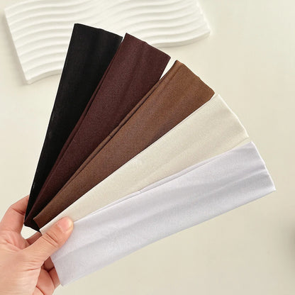 Four Seasons Solid Sports Headbands For Women Fitness Running Yoga Solid Color Elastic Hairbands Stretch Makeup Hair Accesso…