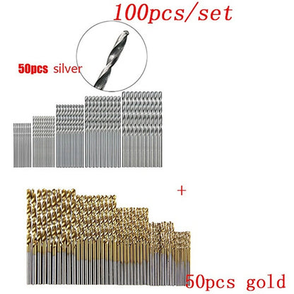 100/50Pcs Titanium Coated Drill Bits HSS High Speed Steel Set Tool Quality Power Tools 1/1.5/2/2.5/3mm - image 8