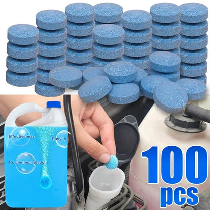 ‌All-Season Windshield Washer Effervescent Tablet (Solid Concentrate) Shellac-Free Formula